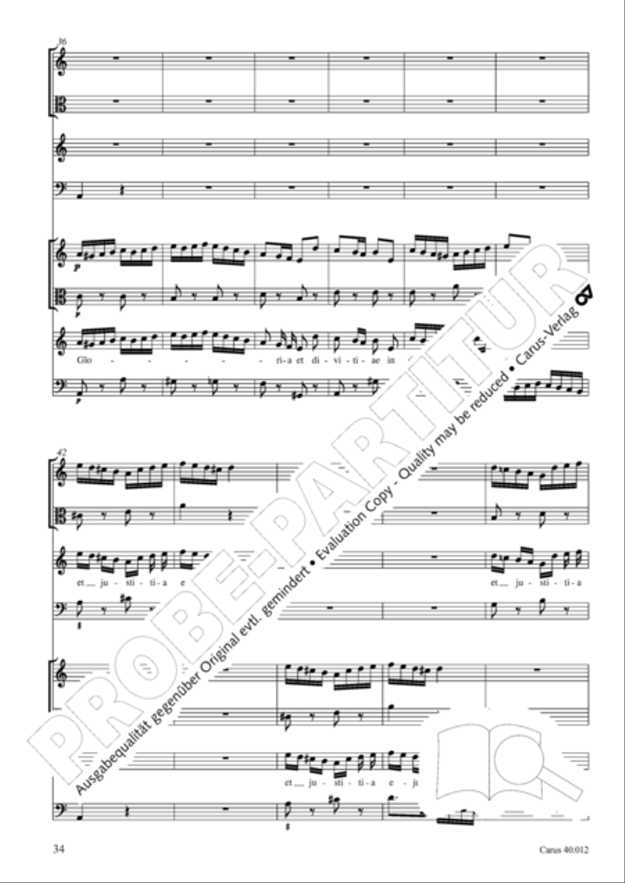 Beatus vir (How blest is he) Psalm 111 4-Part scores gallery preview page 35