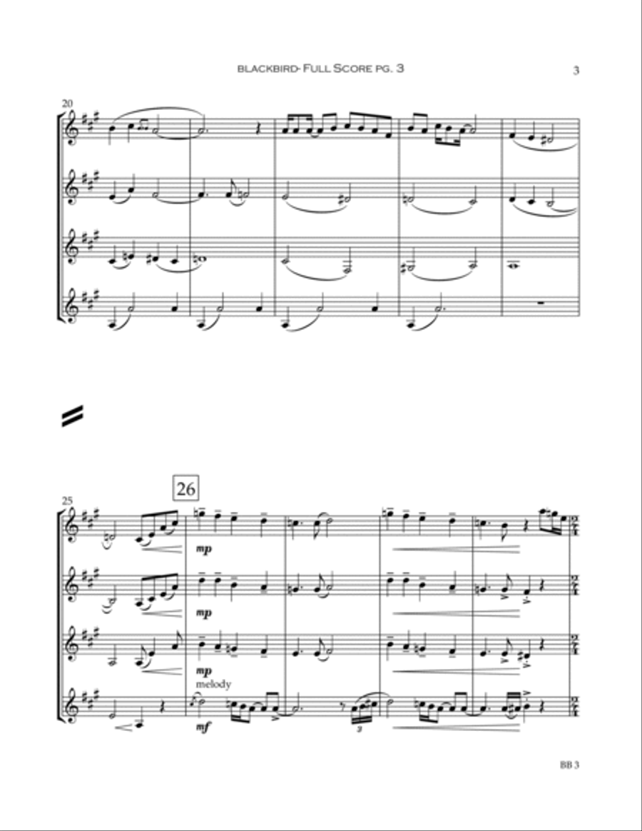 Blackbird Clarinet Quartet scores gallery preview page 4
