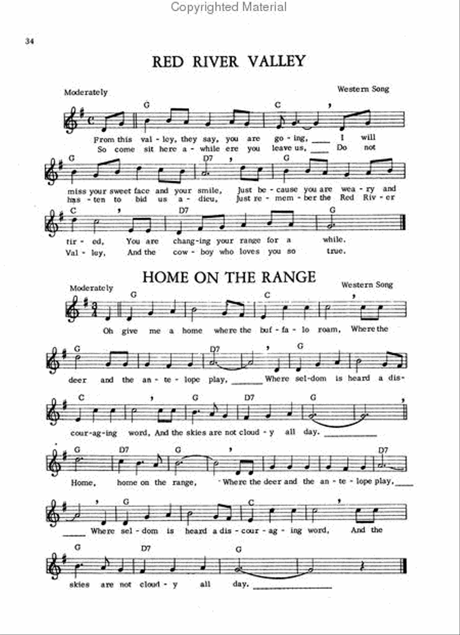 Traditional American Cowboy So 'The Red River Valley' Sheet Music & Chords