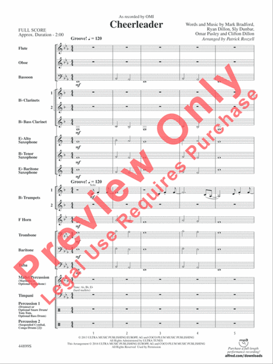 Cheerleader Cheerleader Concert Band scores gallery preview page 3