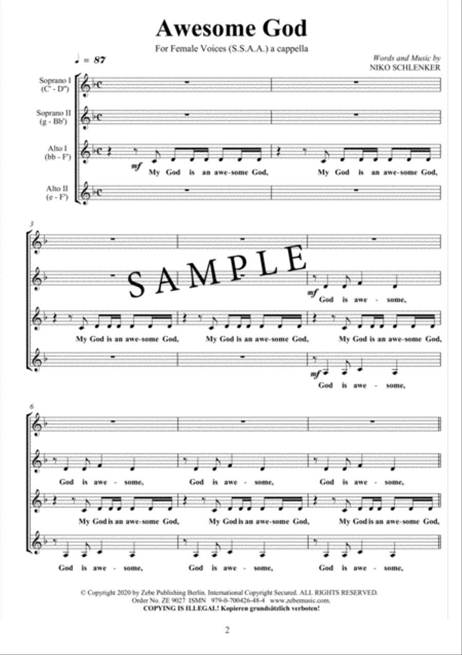 Awesome God SSAA scores gallery preview page 2