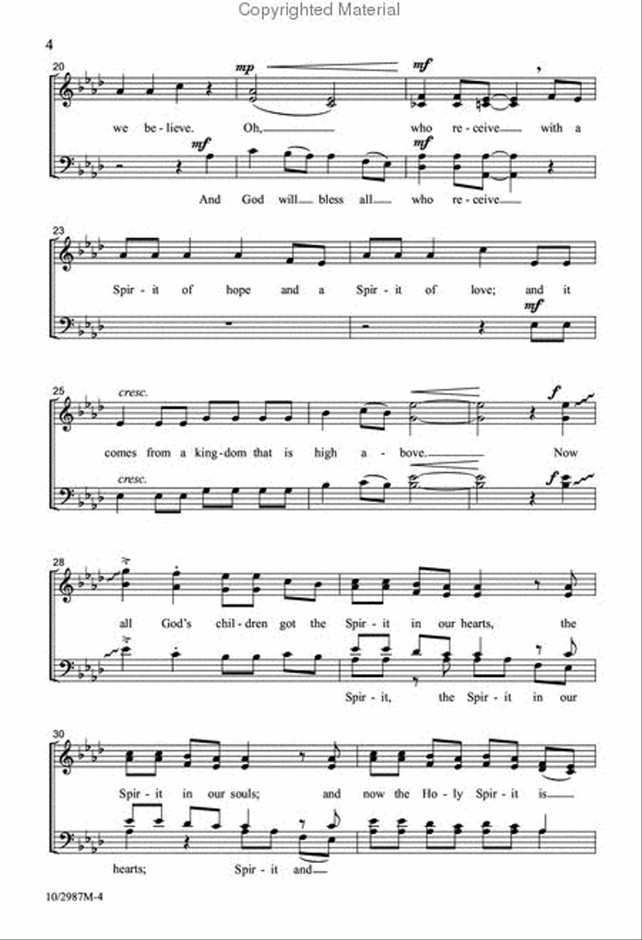 We've Got the Spirit 4-Part scores gallery preview page 4