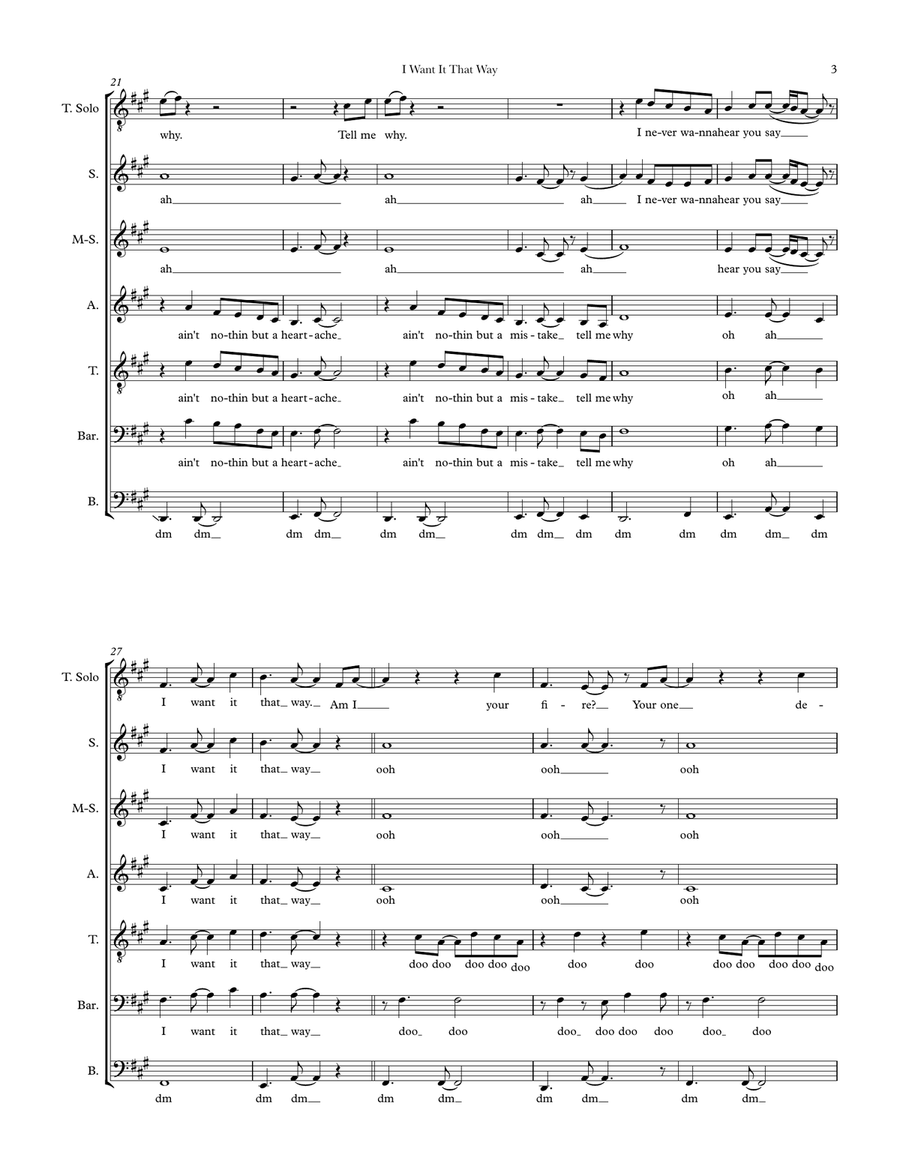 I Want It That Way Divisi scores gallery preview page 3