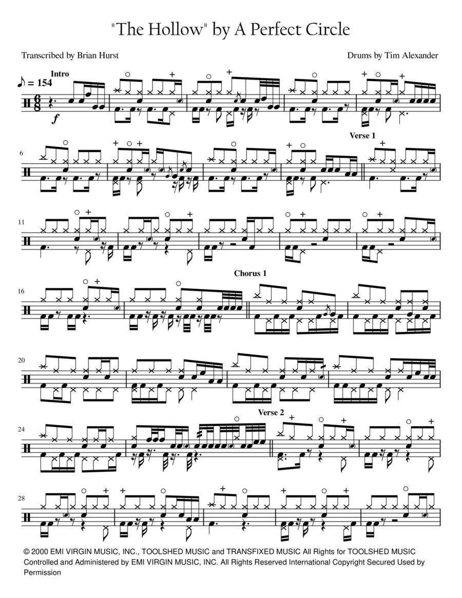 The Hollow Drum Set scores gallery preview page 1