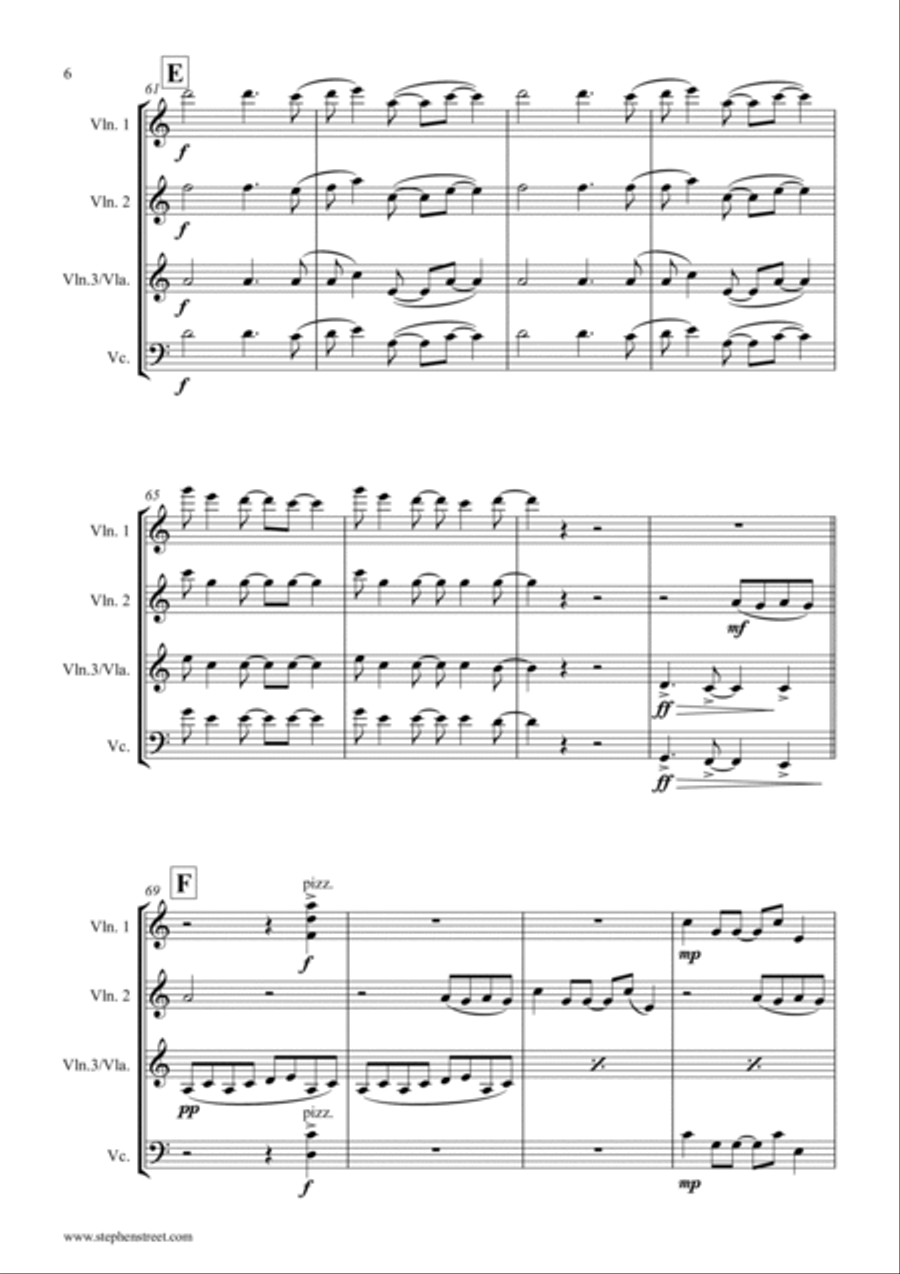 Blinding Lights String Quartet scores gallery preview page 6
