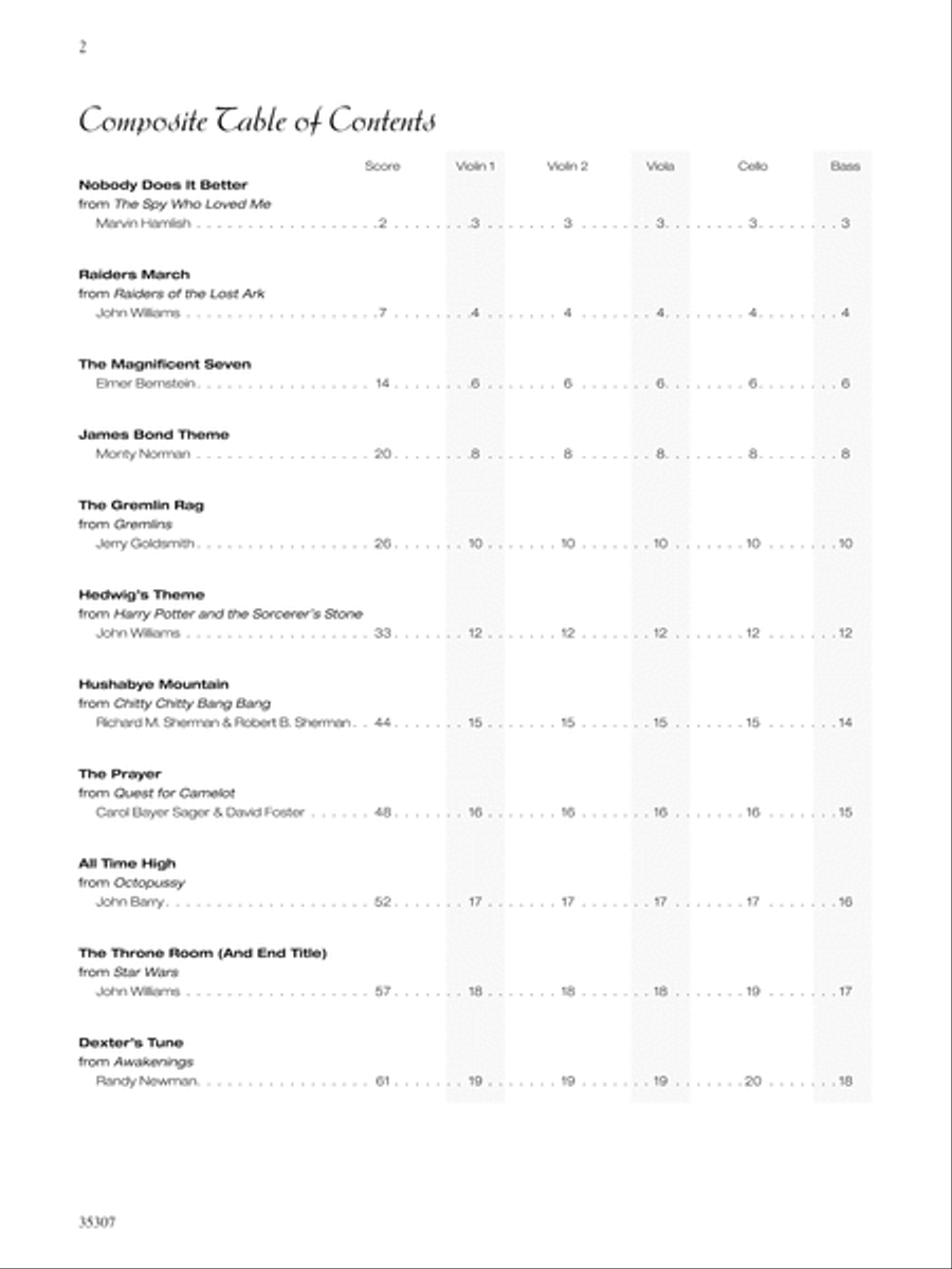 Movie String Quartets for Festivals, Weddings, and All Occasions