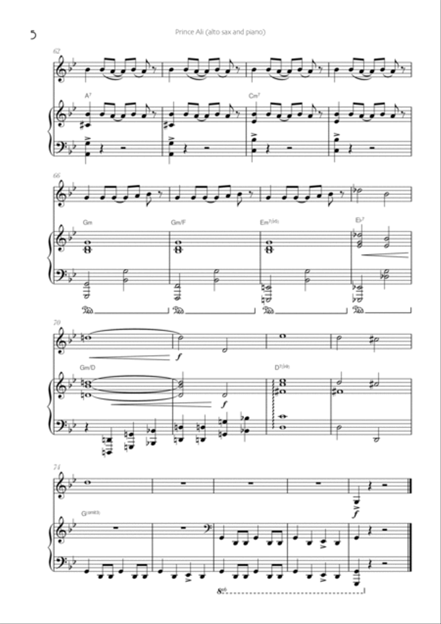 Prince Ali Alto Saxophone scores gallery preview page 5