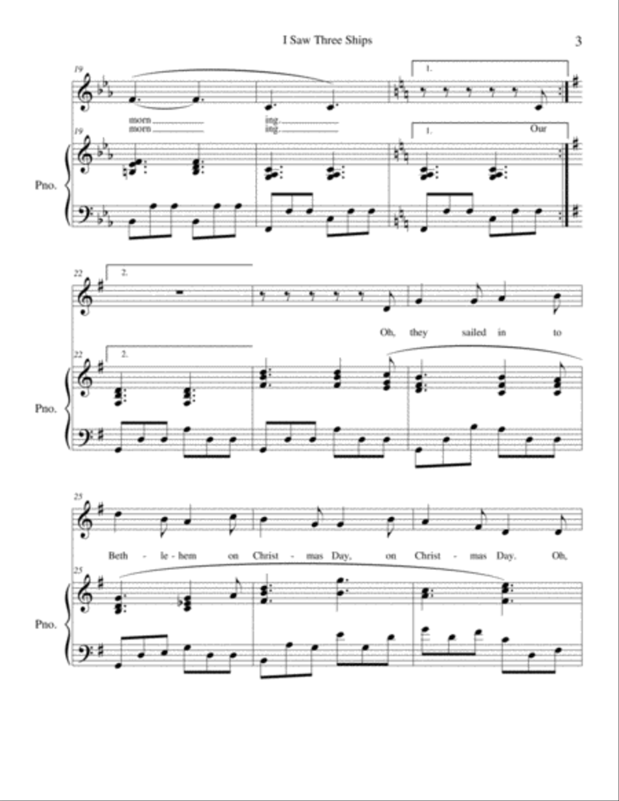 I Saw Three Ships Small Ensemble scores gallery preview page 3