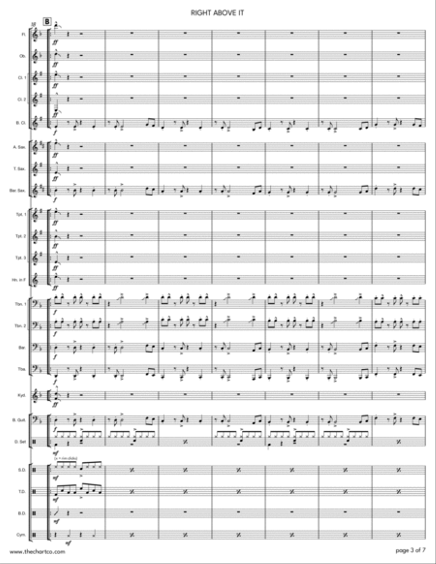 Right Above It Marching Band scores gallery preview page 3
