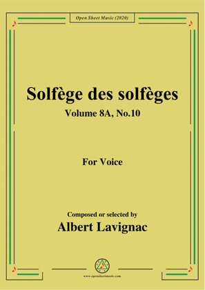 Lavignac-Solfège des solfèges,Volume 8A,No.10,for Voice