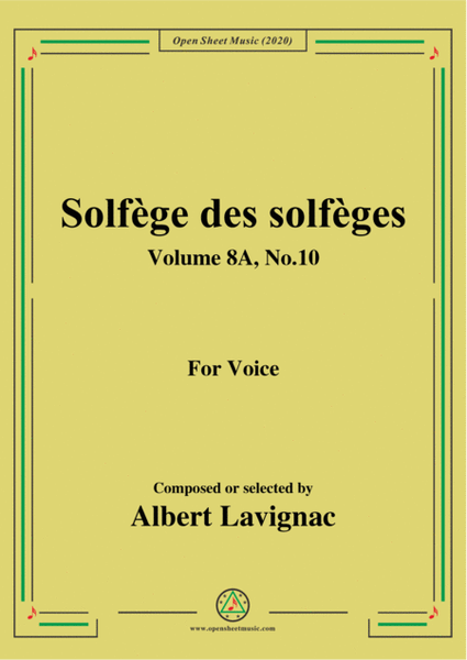 Lavignac-Solfège des solfèges,Volume 8A,No.10,for Voice image number null