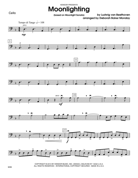 Moonlighting (based on Moonlight Sonata) - Cello