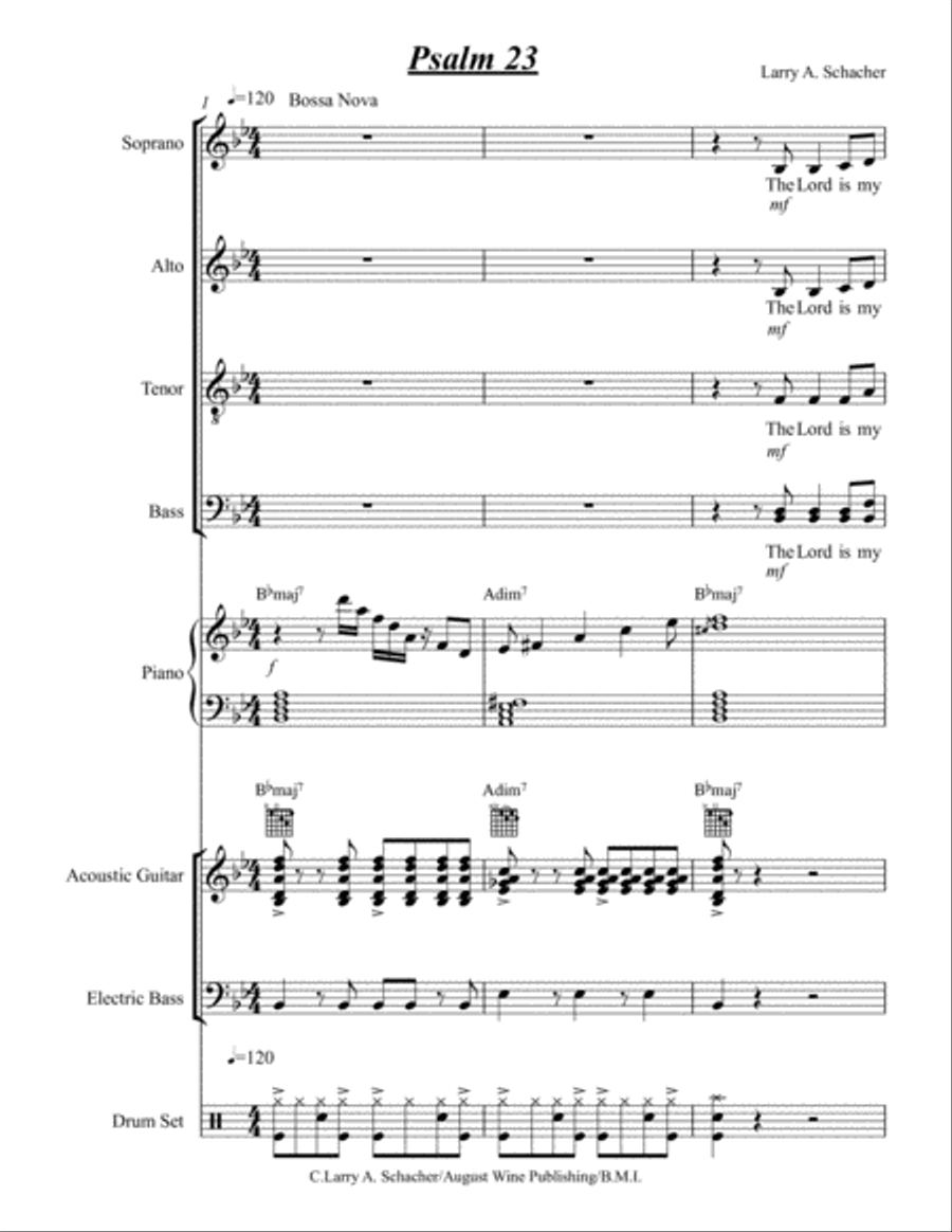 Psalm 23 4-Part scores gallery preview page 1