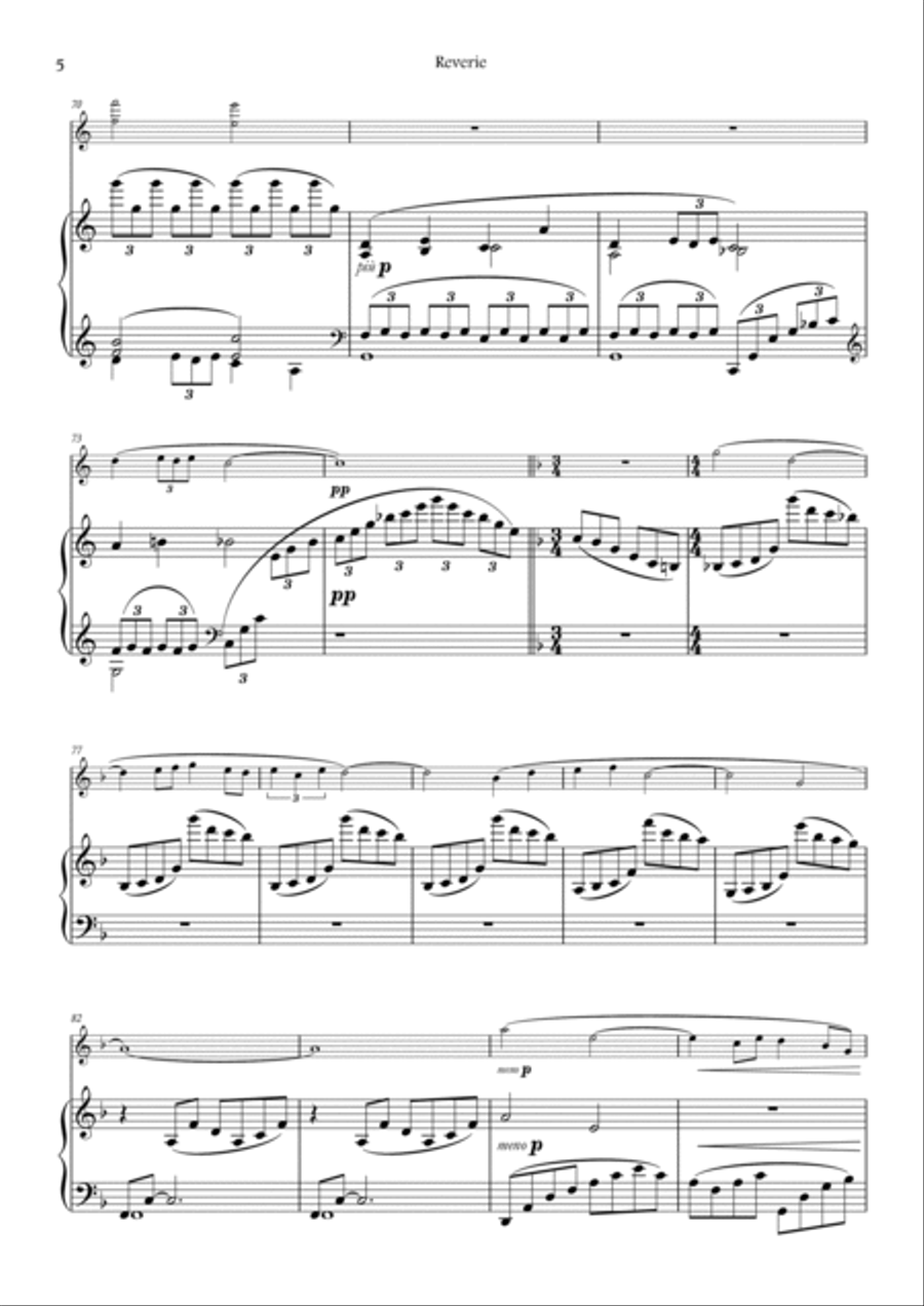 Reverie (Violin - Piano) Violin Solo scores gallery preview page 5