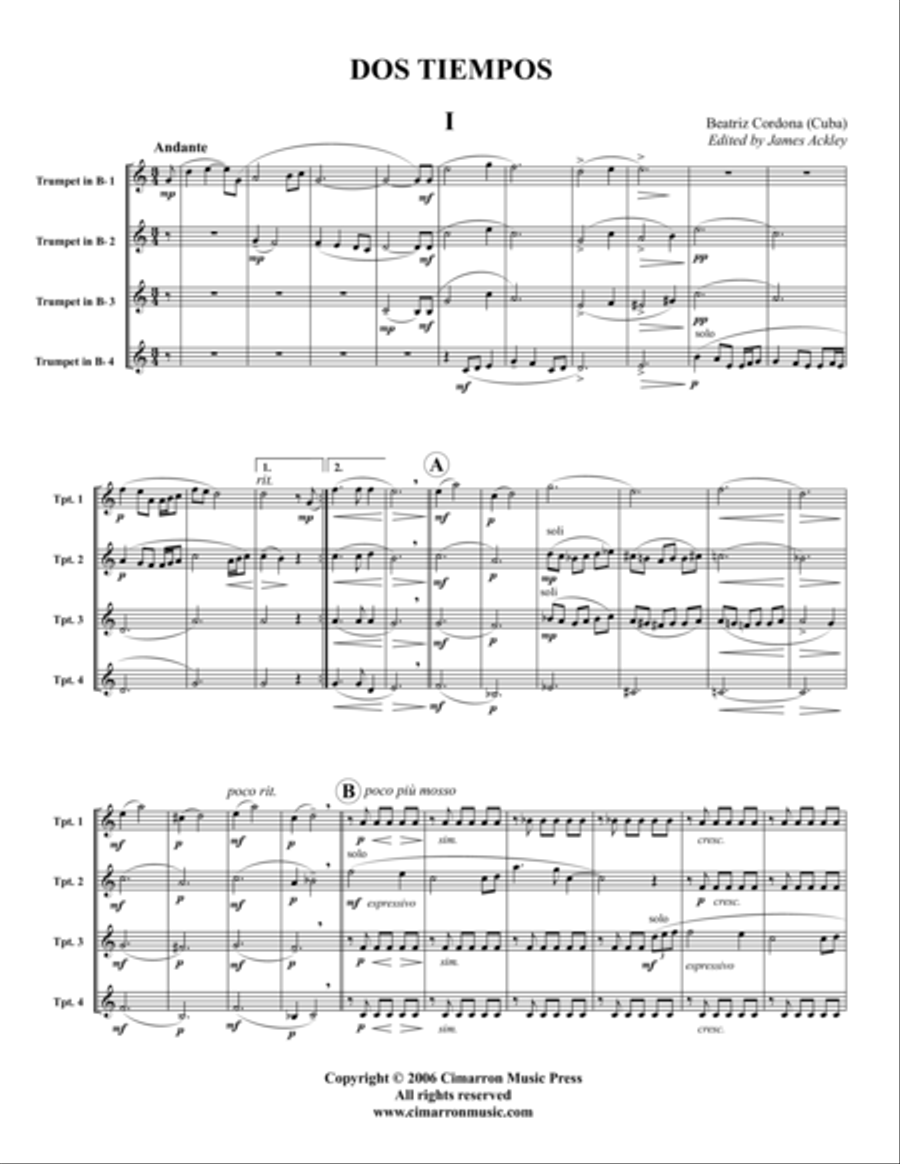 Dos Tiempos Trumpet scores gallery preview page 1