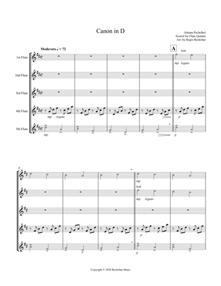 Canon in D (Pachelbel) (D) (Flute Quintet)