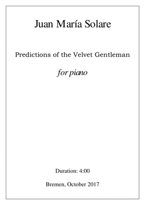 Book cover for Predictions of the Velvet Gentleman [Piano]