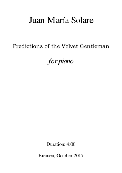 Predictions of the Velvet Gentleman [Piano] image number null