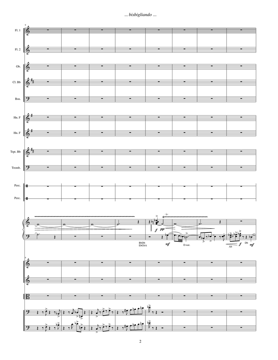 ... bisbigliando ... (2009) for harp solo and orchestra Small Ensemble scores gallery preview page 4