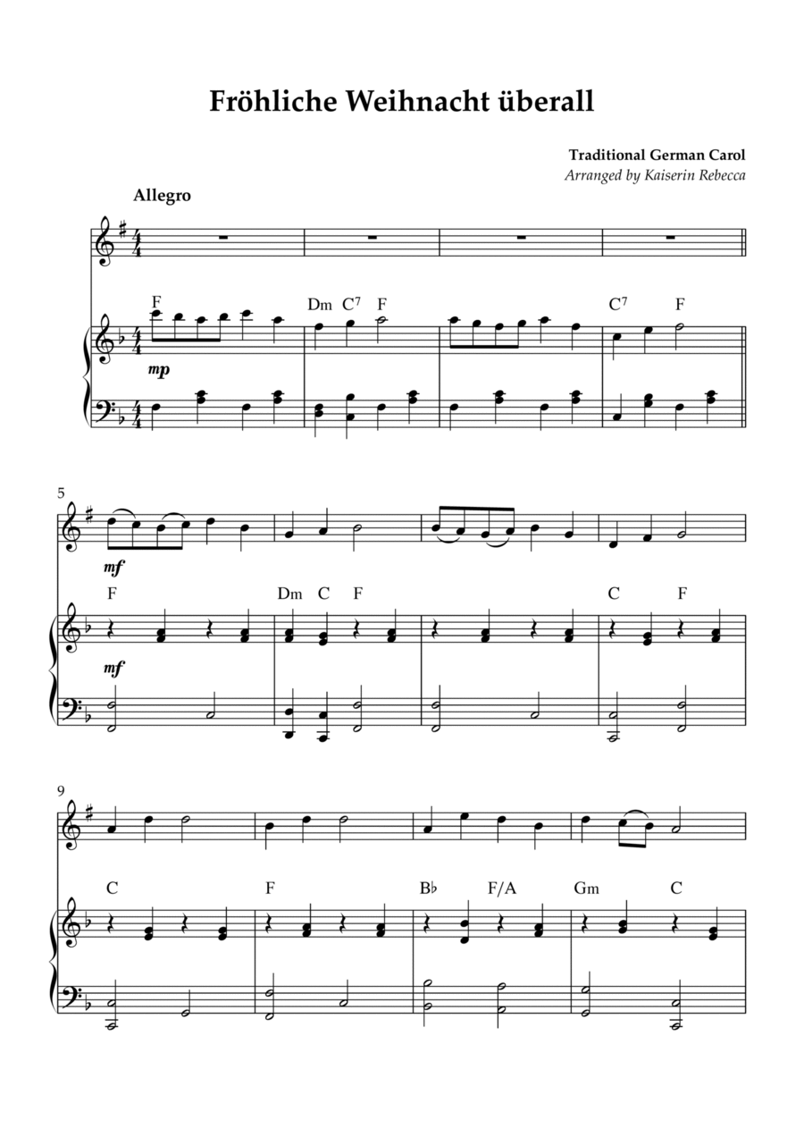 Fröhliche Weihnacht überall Tenor Saxophone scores gallery preview page 1