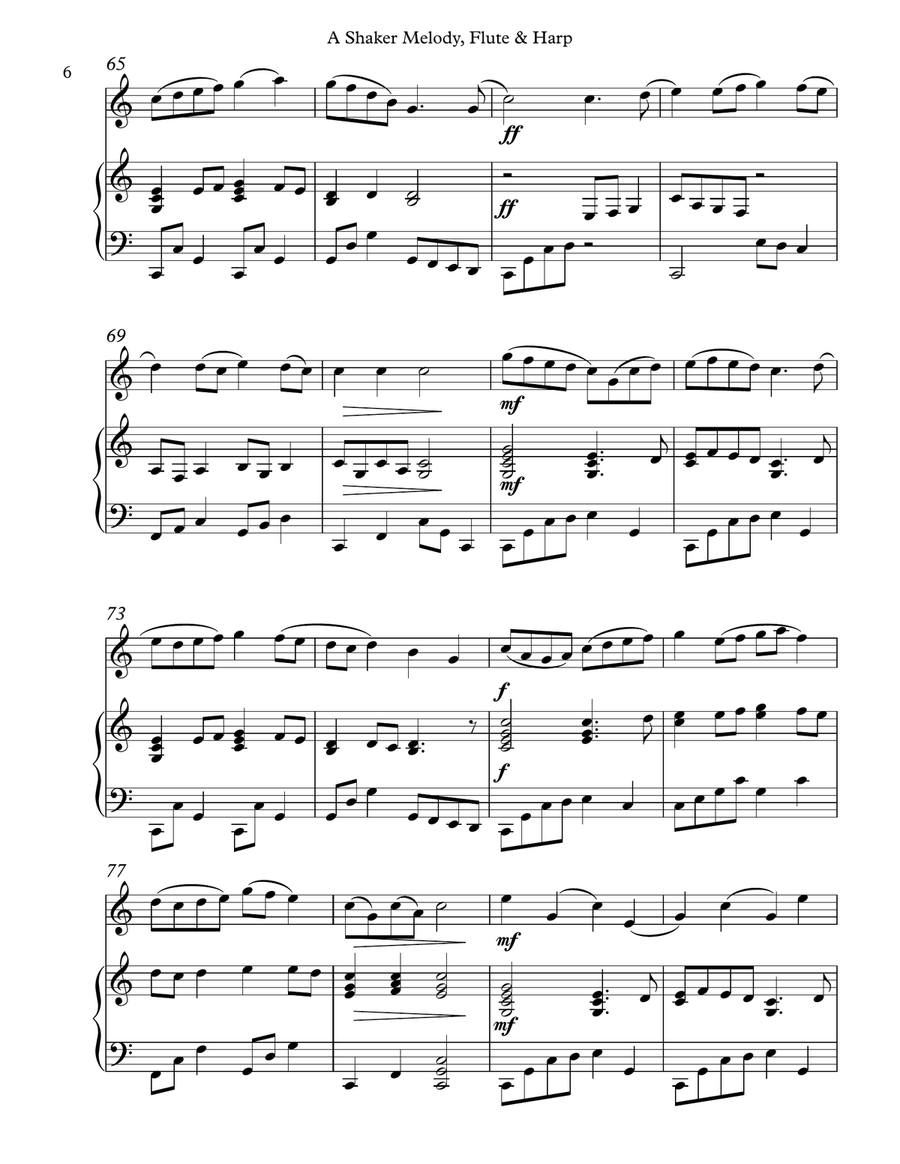 A Shaker Melody, Duet for Oboe & Harp Oboe scores gallery preview page 6