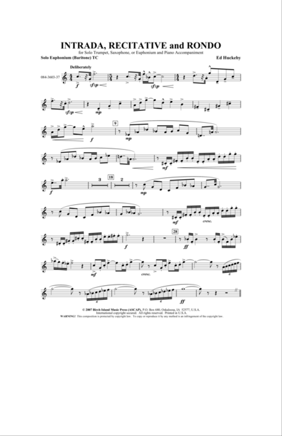 Intrada, Recitative and Rondo Baritone Horn TC scores gallery preview page 2