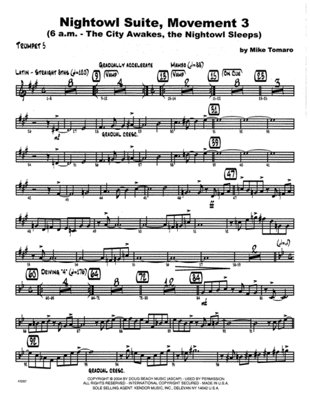 Nightowl Suite, Mvt. 3 - 5th Bb Trumpet
