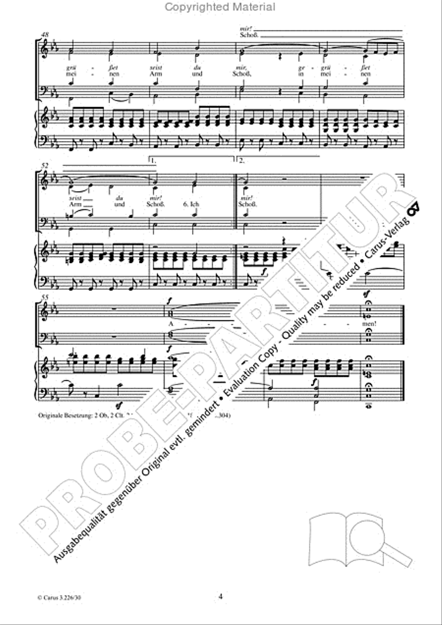 O sacred head, sore wounded (O Haupt voll Blut und Wunden) 4-Part scores gallery preview page 5