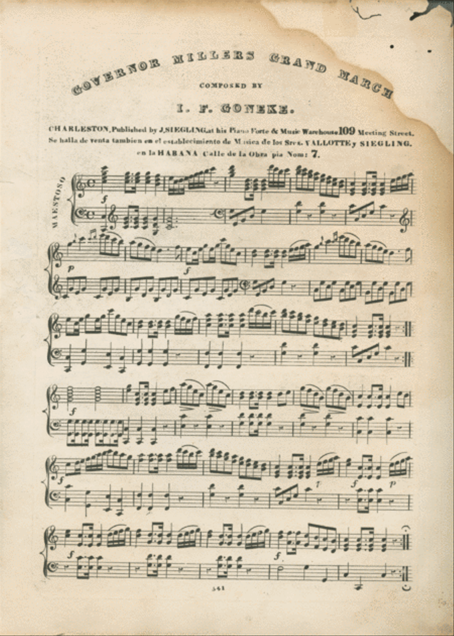 Governor Millers Grand March (with Quick Step) Piano Solo scores gallery preview page 1