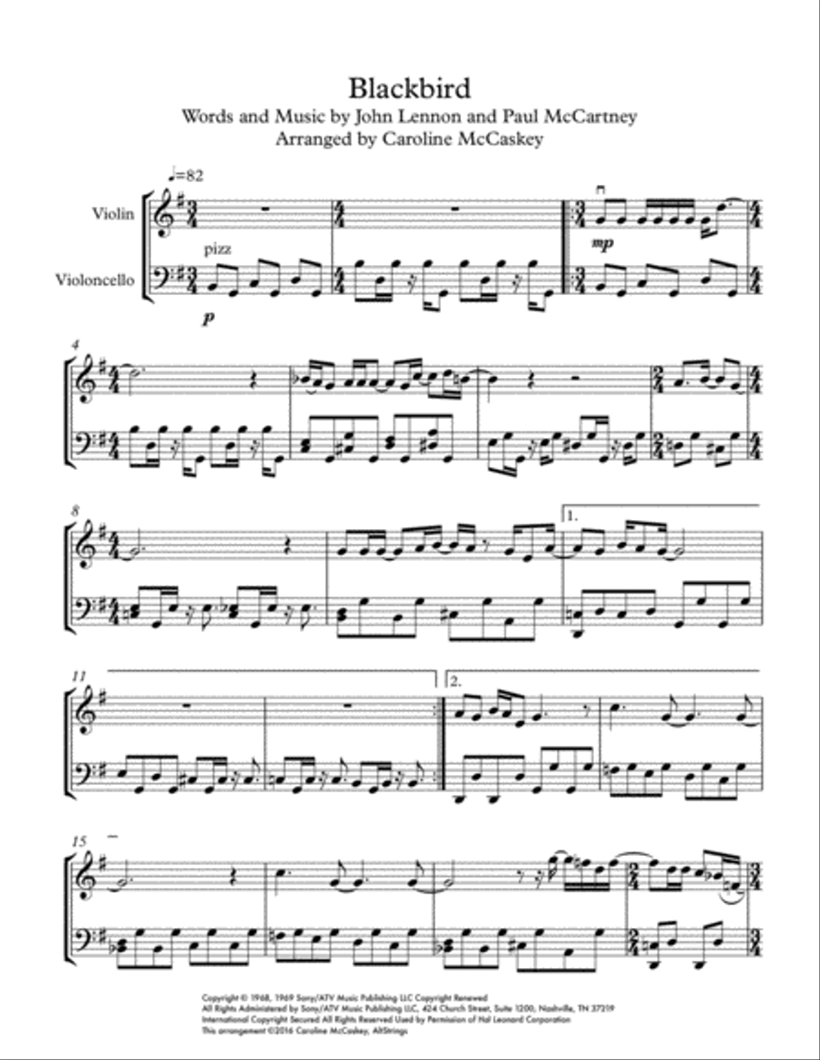 Blackbird String Duet scores gallery preview page 2