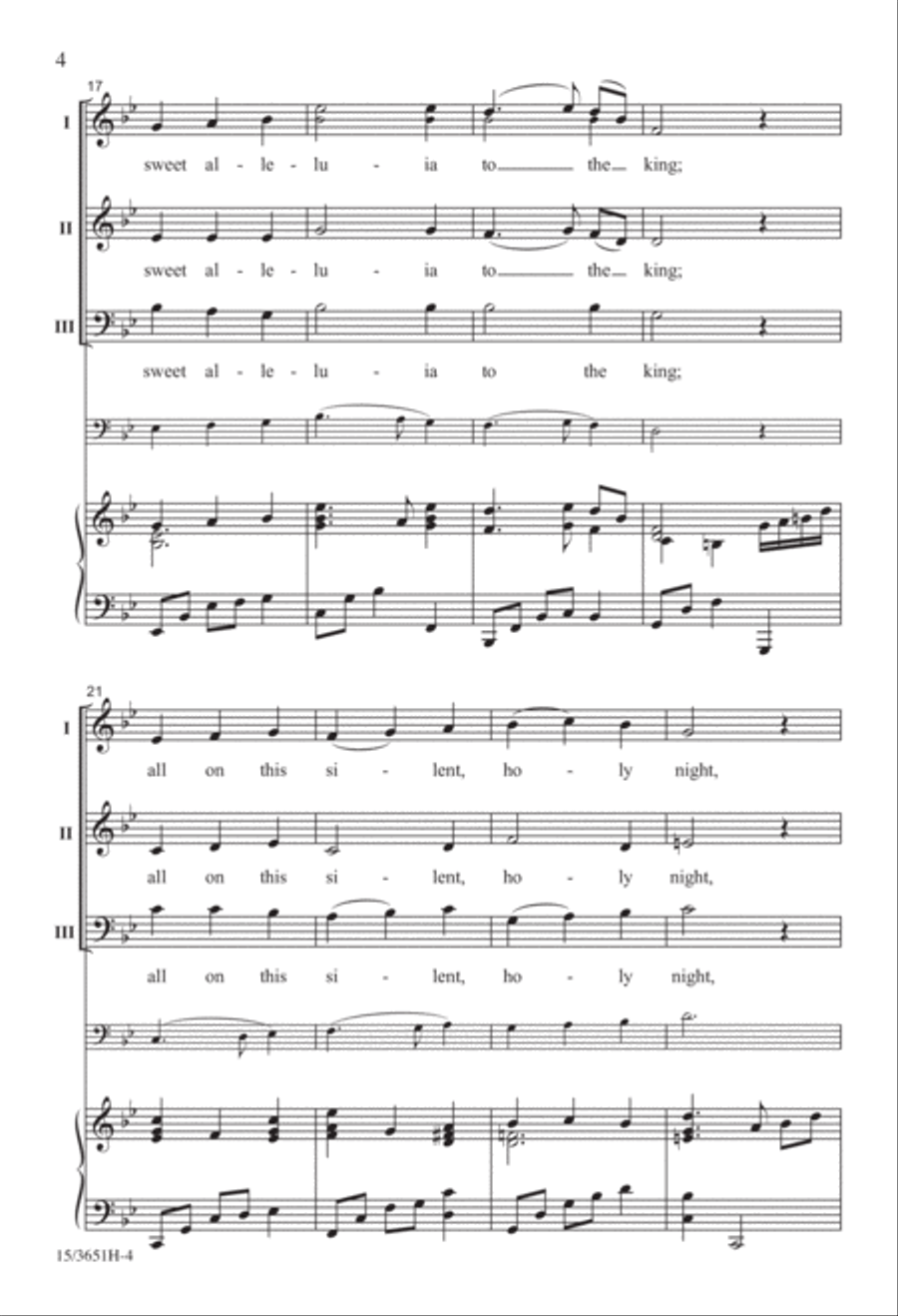 All On a Silent Night 3-Part scores gallery preview page 4