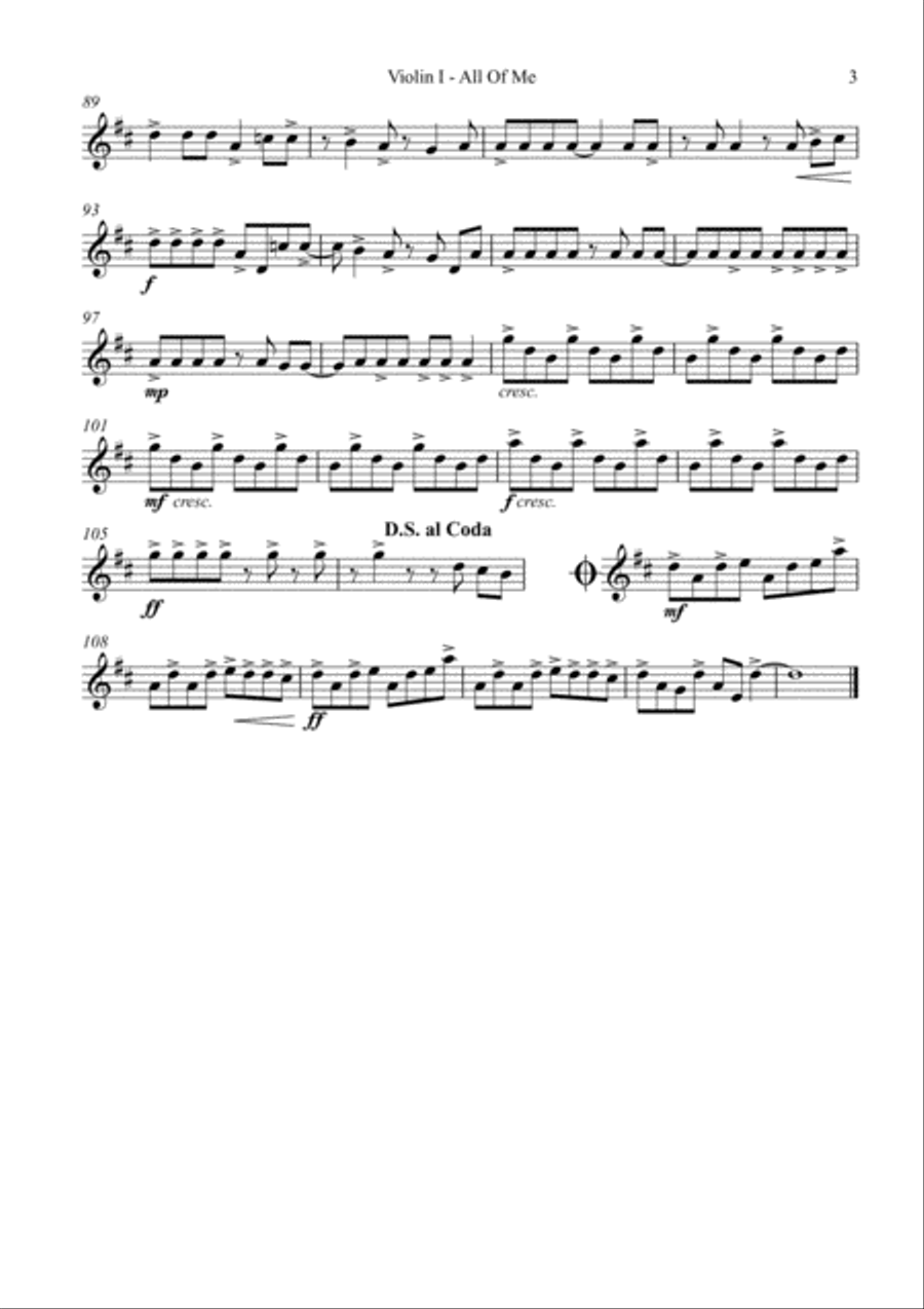 All Of Me String Quartet scores gallery preview page 4