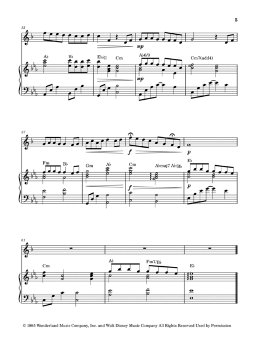 Colors Of The Wind B-Flat Trumpet scores gallery preview page 5