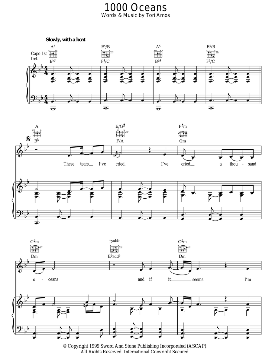 1000 Oceans Acoustic Guitar scores gallery preview page 1