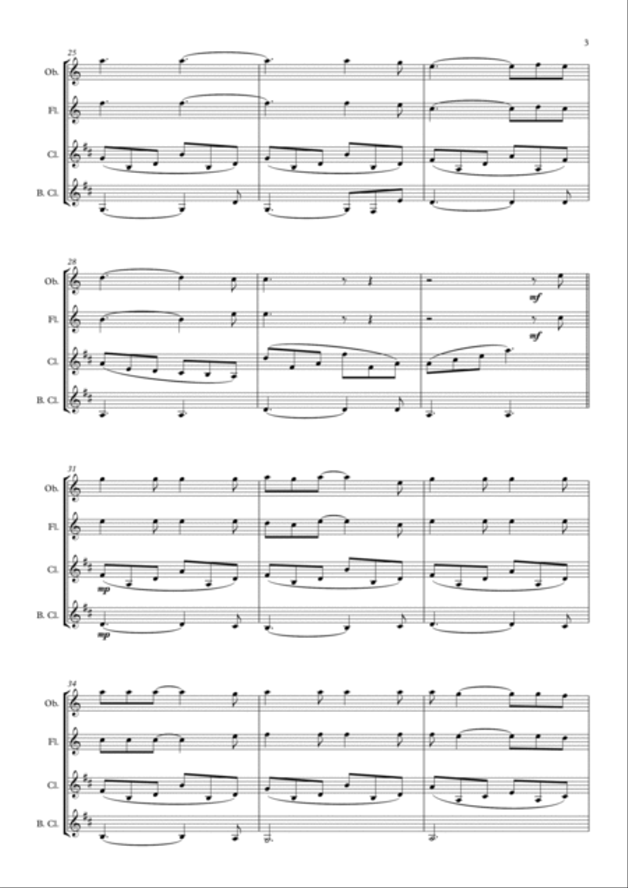 Hallelujah Woodwind Quartet scores gallery preview page 3