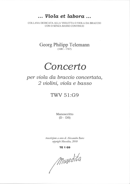 Viola Concerto in G Major (Manuscript, D-DS)
