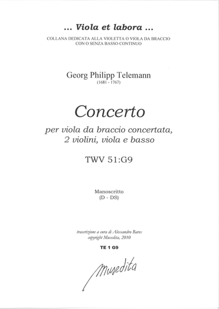 Concerto in sol maggiore TWV 51:G9