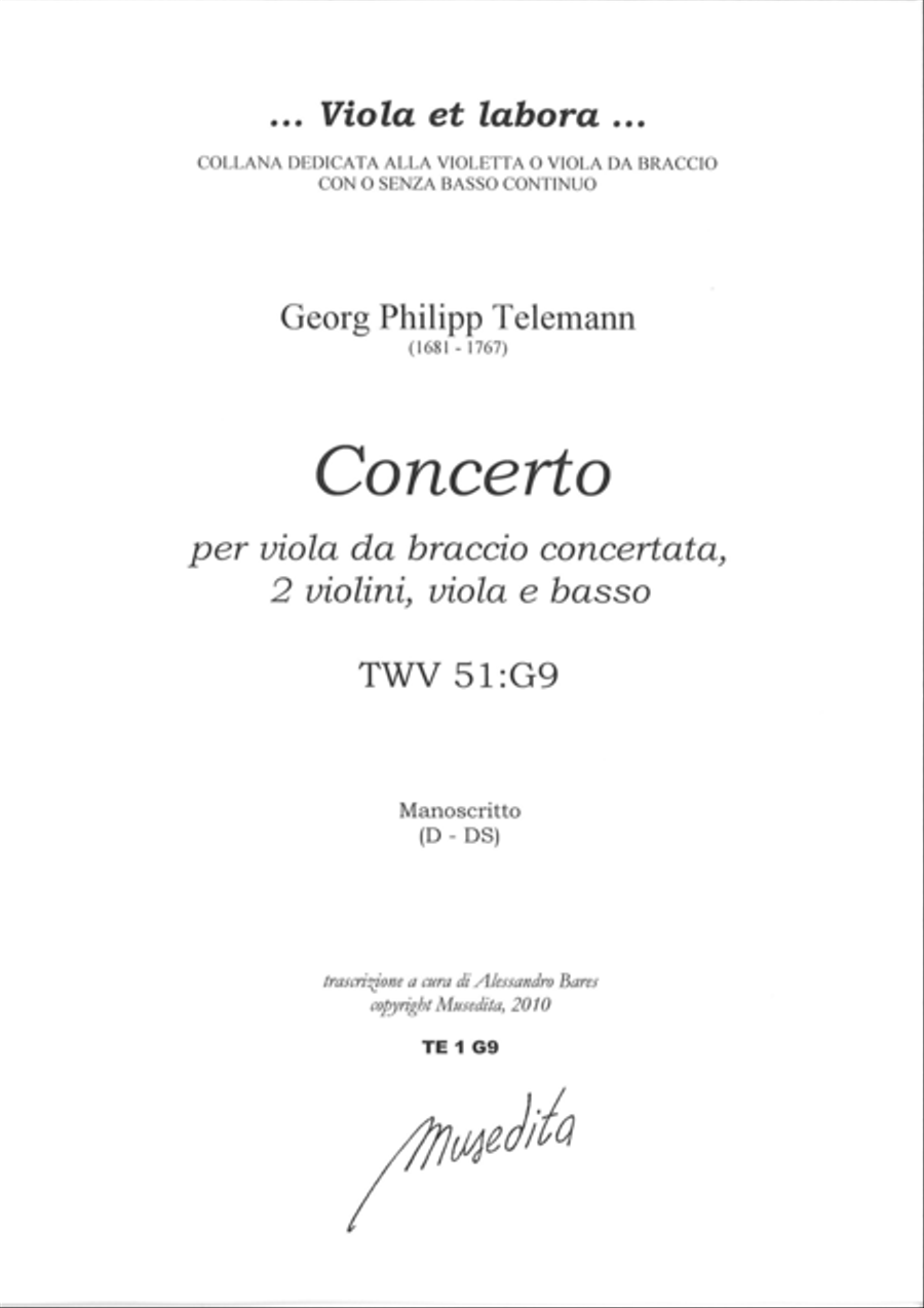 Concerto in sol maggiore TWV 51:G9 String Orchestra scores gallery preview page 1