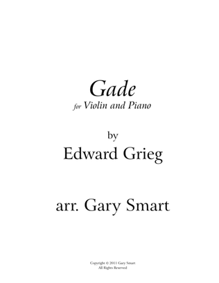 "Gade" (Greig) arr. for violin and piano SCORE