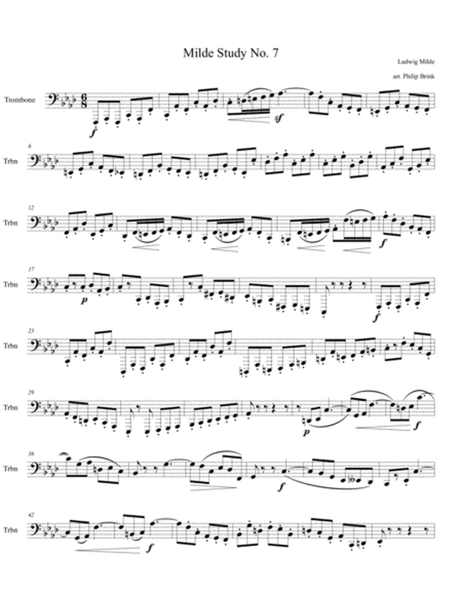 The second in a set of etudes for bassoon transposed for bass trombone. image number null