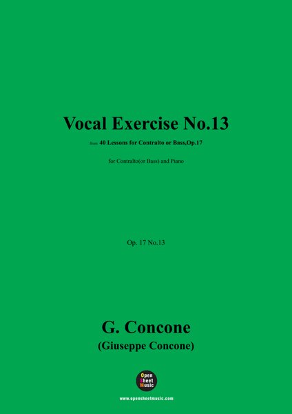 G. Concone-Vocal Exercise No.13,for Contralto(or Bass) and Piano image number null