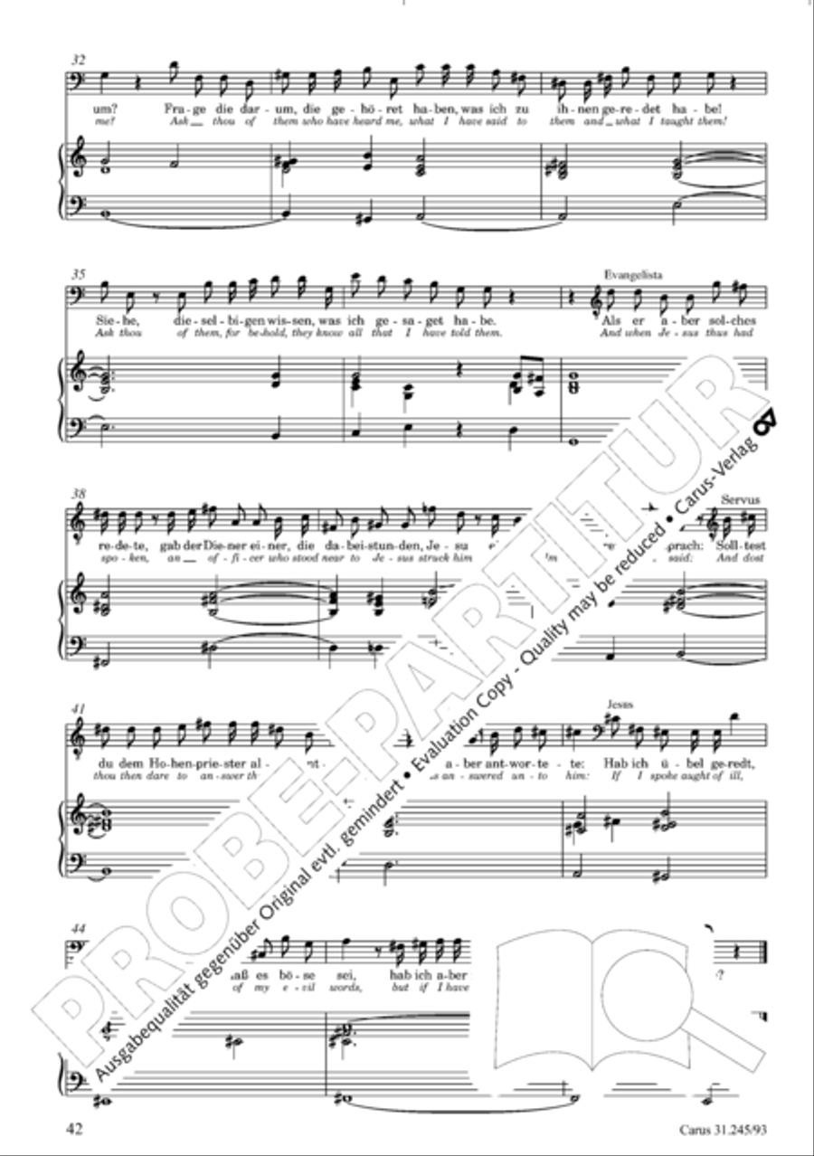 St. John Passion (Johannes-Passion) 4-Part scores gallery preview page 43