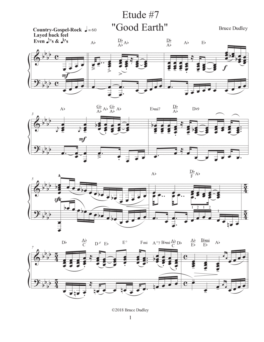 Good Earth - Etude #7 Piano Method scores gallery preview page 1