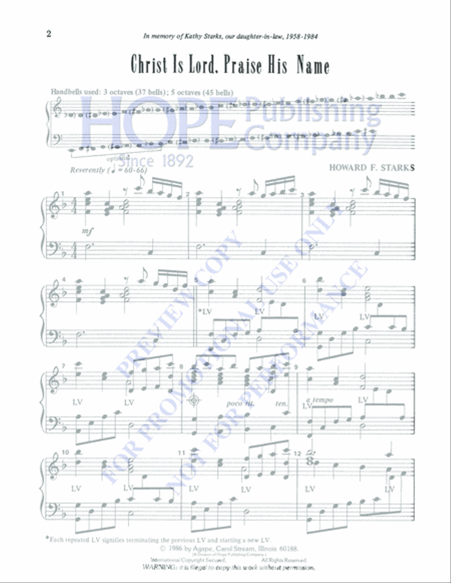 Christ Is Lord, Praise His Name 3-Octaves scores gallery preview page 2