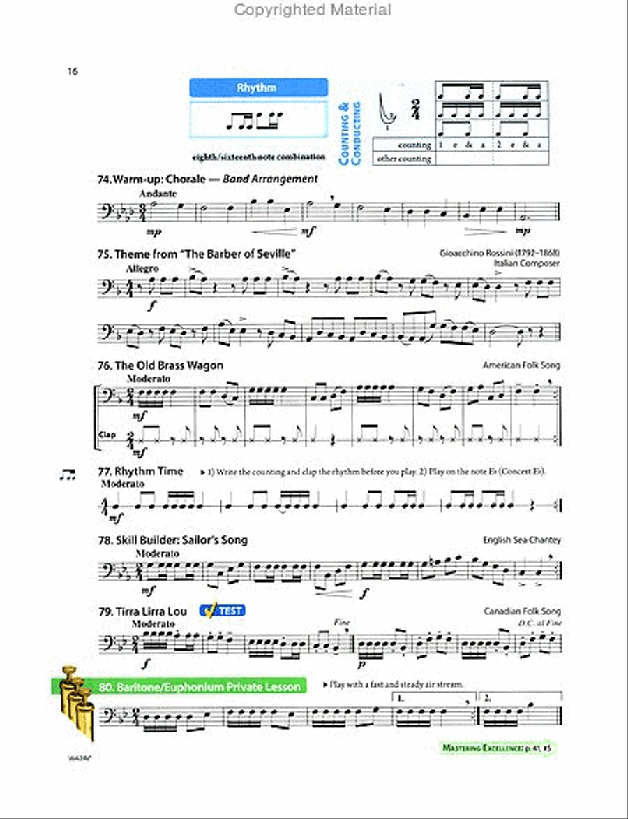 Tradition of Excellence Book 2 - Baritone/Euphonium B.C. Concert Band Methods scores gallery preview page 6