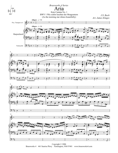 Aria from Cantata No. 1, BWV 1