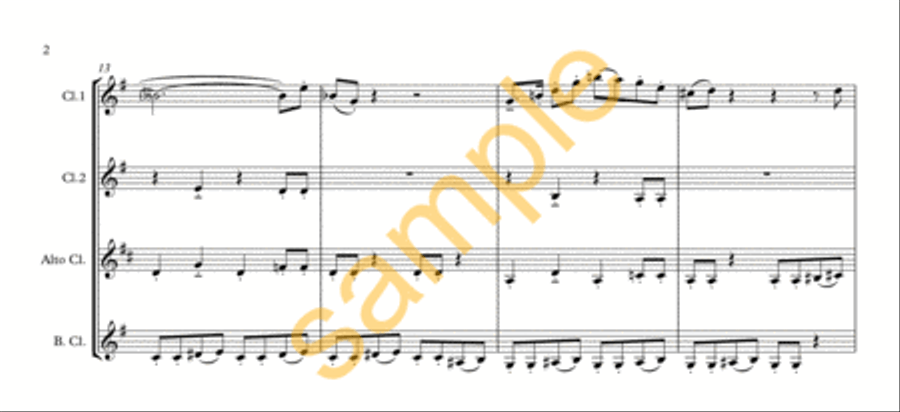 Baby Elephant Walk Clarinet Quartet scores gallery preview page 3