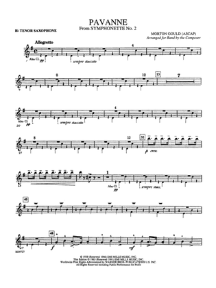 Pavanne (from Symphonette No. 2): B-flat Tenor Saxophone