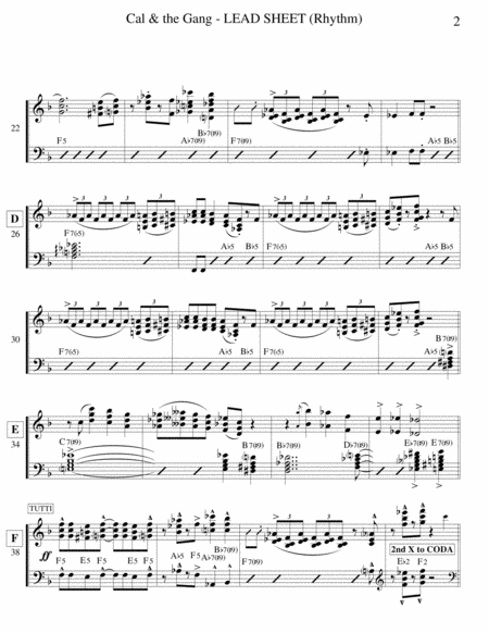 Cal & the Gang (Lead Sheet) image number null
