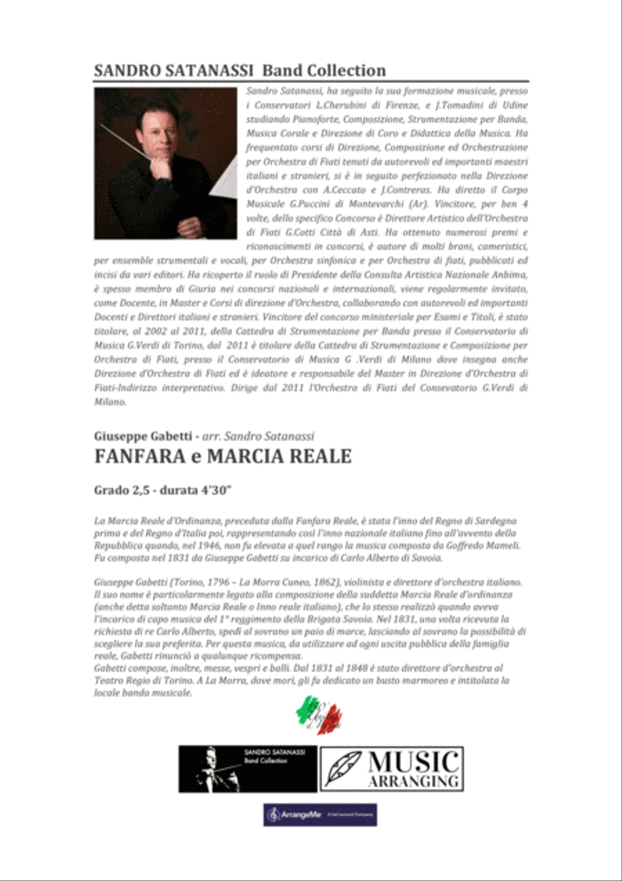 Fanfara e Marcia Reale Concert Band scores gallery preview page 2